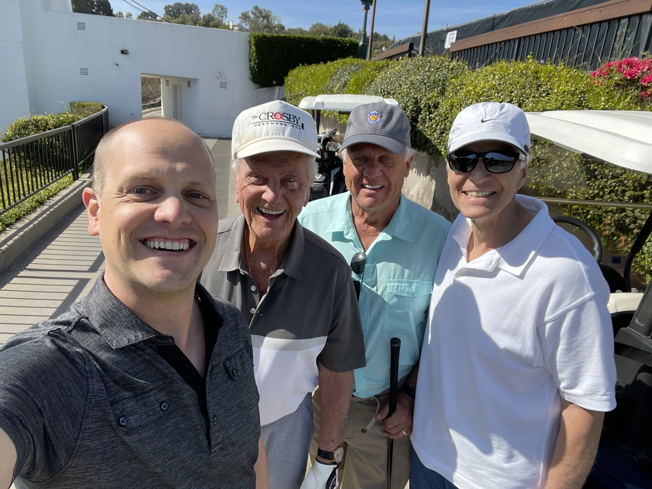 Seth, Pat Boone, Pete and Mark Spitz